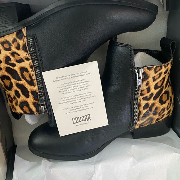Cougar Waterproof Booties Colleen Black/Leopard - Picture 9 of 11